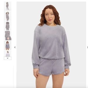 UGG Shanara Stretch Velour Crewneck Pullover in Dark Ice (light purple/gray), XL